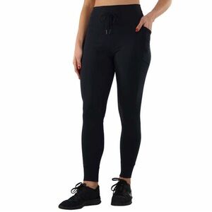 Women’s Tight Pants Spyder Leggings W/ Pockets Tie Waist Black Plus Size 3X NWT